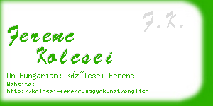 ferenc kolcsei business card